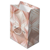 Pearl Blush Pink Rose Gold Abstracte bruiloft Medium Cadeauzakje (Voorkant Gekanteld)