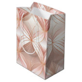 Pearl Blush Pink Rose Gold Abstracte bruiloft Medium Cadeauzakje (Achterkant Gekanteld)