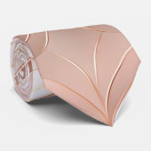 Pearl Blush Pink Rose Gold Abstracte bruiloft Stropdas (Opgerold)