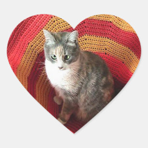 Pearl Cat Afghaans Hart Sticker