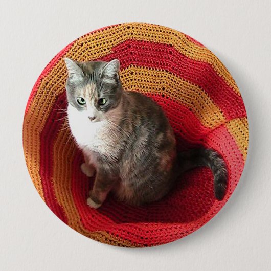 Pearl Cat Afghaans Ronde Button 4,0 Cm (Voorkant)