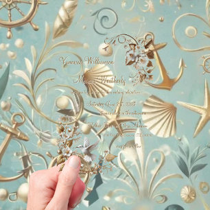 Pearl Coast Elegantie Minimalistische Acrylate Tro Acryl Uitnodigingen