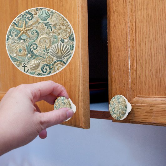 Pearl Coast Nautical Keramische Knop