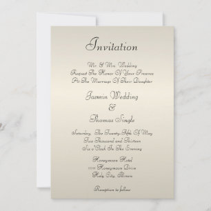 Pearl Cream Wedding Invitation Kaart