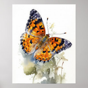 Pearl Crescent Papillon Art Imprimer Poster