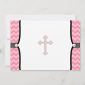 Pearl Cross Pink Chevron Doop Kaart (Achterkant)