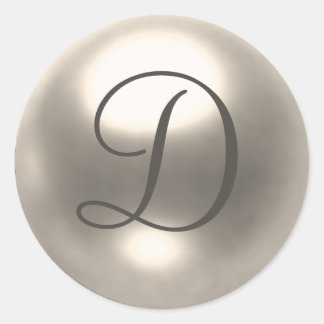 Pearl D monogram bruiloft Ronde Sticker
