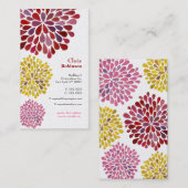 Pearl Dahlia Blossom Burst Floral Carte de visite (Devant / Derrière)