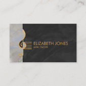 Pearl en goud Treble Clef Ornament Visitekaartje (Voorkant)