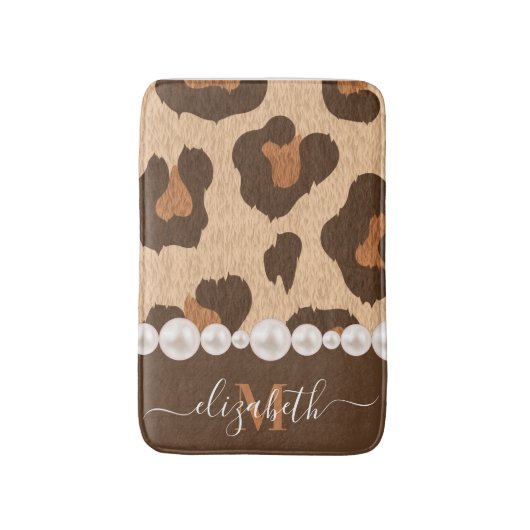 Pearl en Leopard Print Badmat (Voorkant Verticaal)