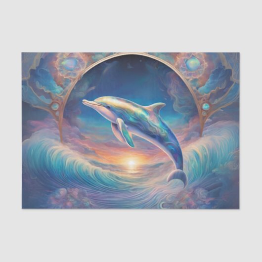 Pearl Essence Dolphin Decoupage Tissue Tissuepapier (Voorkant)