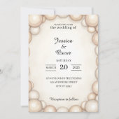 Pearl Frame Wedding Invitation Kaart (Voorkant)