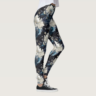 Pearl Galaxy Floral Navy Blauw Patroon Leggings