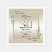 Pearl Gem en Glitter 30th Wedding Jubileum Servet (Voorkant)