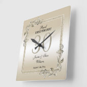 Pearl Gem en Glitter 30th Wedding Jubileum Vierkante Klok (Hoek)