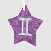Pearl Gemini Zodiac Symbol op Digital Camouflage Ornament (voorkant)