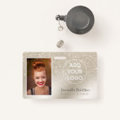 pearl glitter iory ombre logo foto badge (Voorkant met intrekbare)