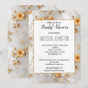 Pearl Gold Floral bruiloft Vrijgezellenfeest Kaart