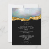 Pearl Golden Agate Geode Mariage Dîner Carte Menu (Devant)