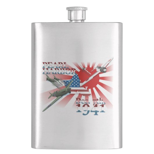 Pearl Habor 7 december 1941 Hip Flask Flacon (Voorkant)