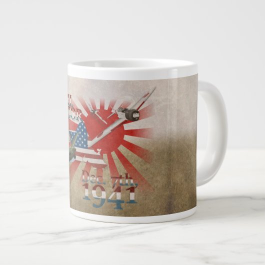 Pearl Habor 7 décembre 1941 Mug de café géant (Devant droit)