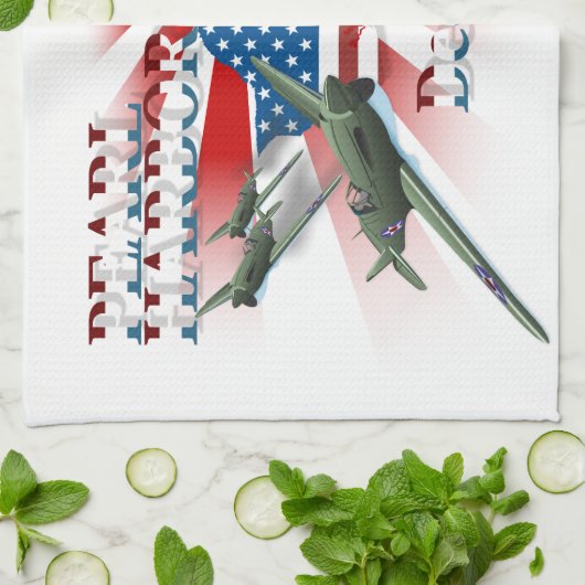 Pearl Habor 7 décembre 1941 Serviette de cuisine (Plié)