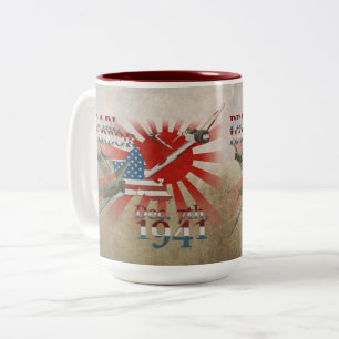 Pearl Harbor 7 décembre 1941 Mug Café Bicolore