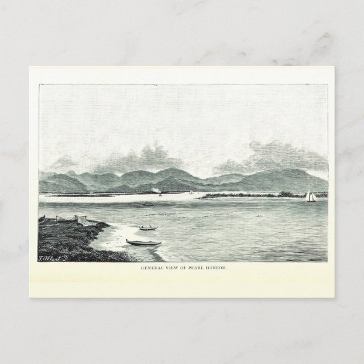 Pearl Harbour, Oahu, Hawaii 1890 Briefkaart (Voorkant)