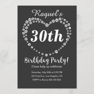 Pearl Heart Elegant Birthday Party Invitation Kaart