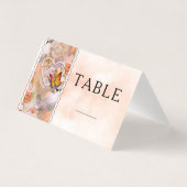 Pearl Heart Orange Floral Butterfly Numéros de tab (Back)