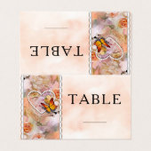 Pearl Heart Orange Floral Butterfly Numéros de tab (Outside Unfolded)