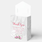 Pearl Hearts & Rozen Damask Bruiloft Bedankdoosjes (Geopend)