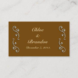 Pearl Icing op Mocha Wedding Website Card Informatiekaartje