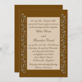 Pearl Icing sur Mocha Faire-part de mariage (Devant / Derrière)