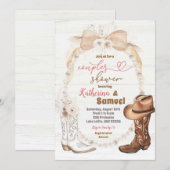 Pearl Ivory Beige Cowboy Boots Couples Douche Kaart (Voorkant / Achterkant)