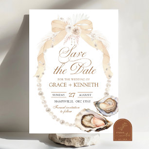 Pearl Ivory Oyster Bewaar de datum Kaart