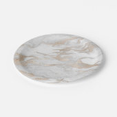 Pearl Ivory Titanium White Gold Marble Papieren Bordje (Gekanteld)