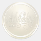 Pearl Ivory Wedding Envelope Seal Ronde Sticker (Voorkant)