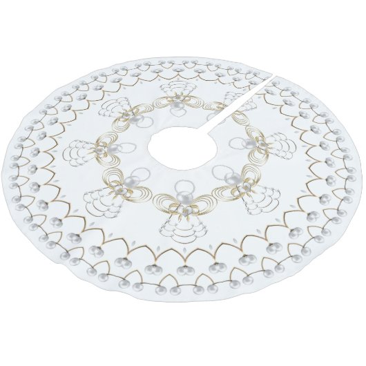 Pearl kerstengel uit Joy Circle Custom Kerstboom Rok (Gekanteld)