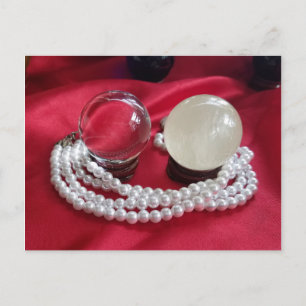Pearl Ketting en kristal Balls Originele foto Briefkaart