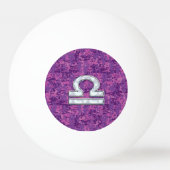 Pearl Libra Zodiac Sign on Fuchsia Digital Camo Pingpongballen (Achterkant)