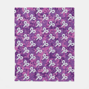 Pearl like Aries Zodiac Sign Pink Camouflage Fleece Deken