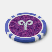 Pearl Like Aries Zodiac Symbol Digital Camouflage Pokerchips (Enkel)