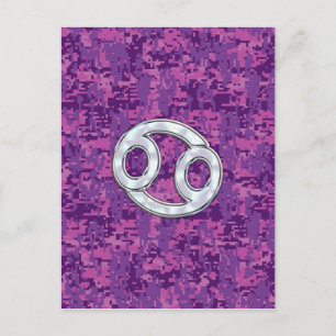 Pearl like Cancer Zodiac Sign on Digital Camo Briefkaart