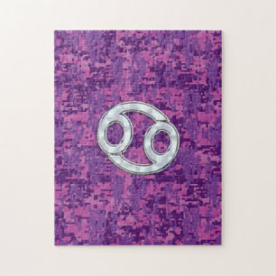 Pearl like Cancer Zodiac Sign on Digital Camo Legpuzzel