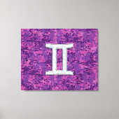 Pearl like Gemini Zodiac Sign on Digital Camo Canvas Afdruk (Voorkant)