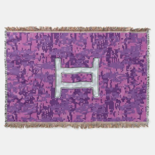 Pearl like Gemini Zodiac Sign on Digital Camo Deken (Voorkant)