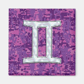 Pearl like Gemini Zodiac Symbol Digital Camouflage Magneet (Voorkant)