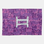 Pearl like Gemini Zodiac Symbol Digital Camouflage Theedoek (Horizontaal)