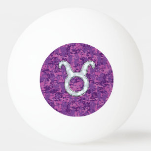 Pearl like Taurus Zodiac Sign Fuchsia Digital Camo Pingpongballen